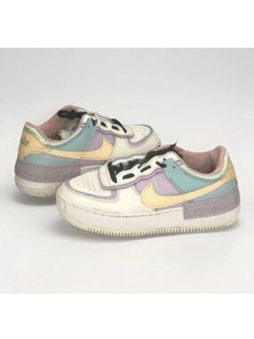 Nike Air Force 1 Shadow Leather Sneakers Women Sz 5.5 Beige Athletic Shoes Comfy